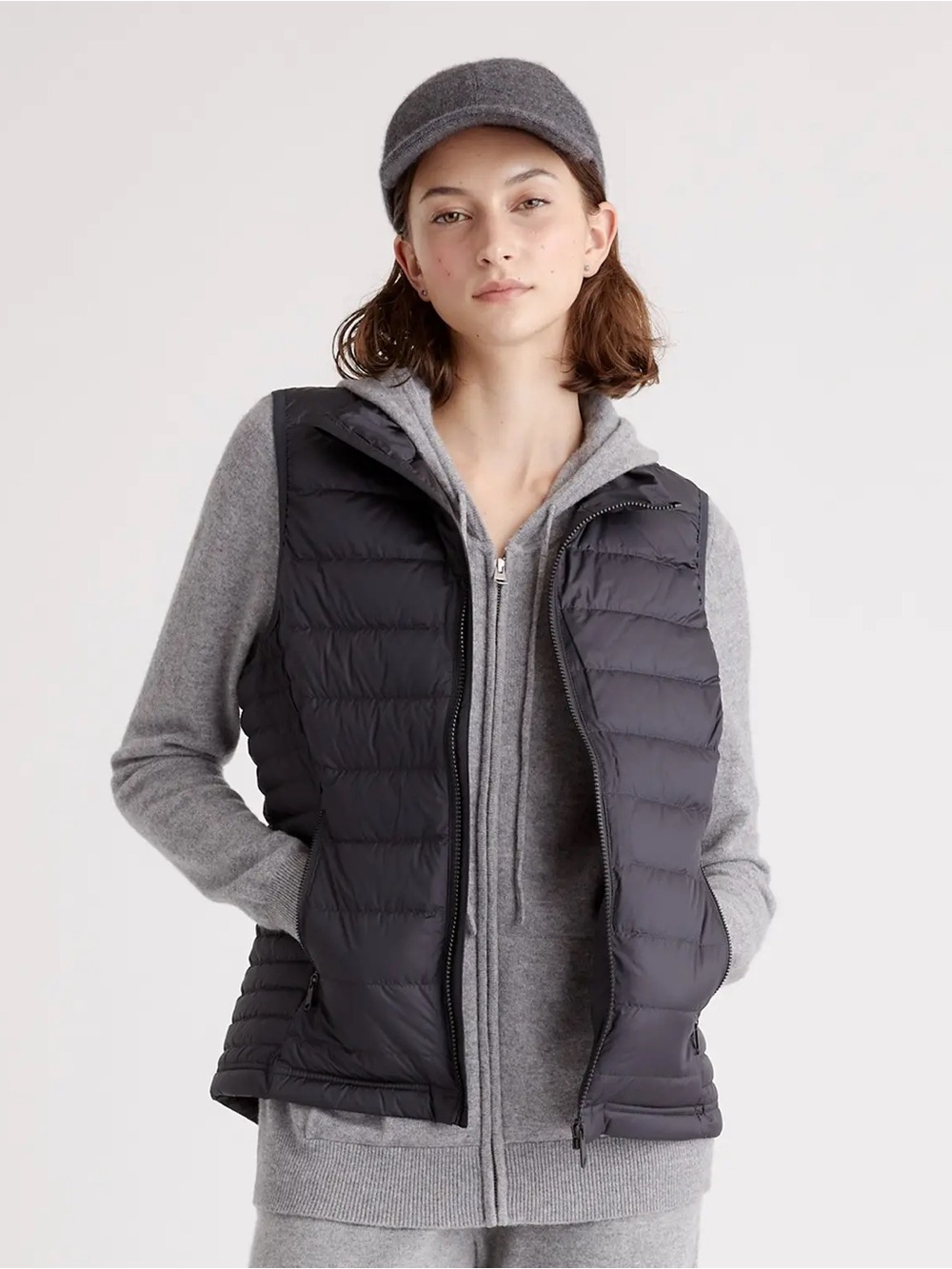Quince Lightweight Down Packable Puffer Vest Black Size XS